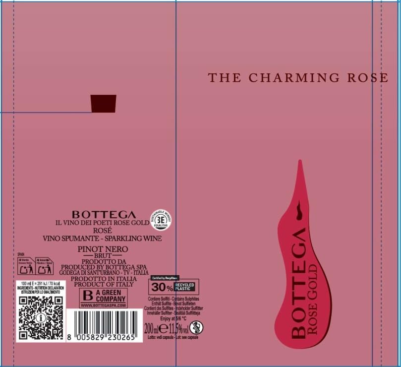 Bottega Rose Gold Pinot Nero Spumante Brut Rosé 200ml