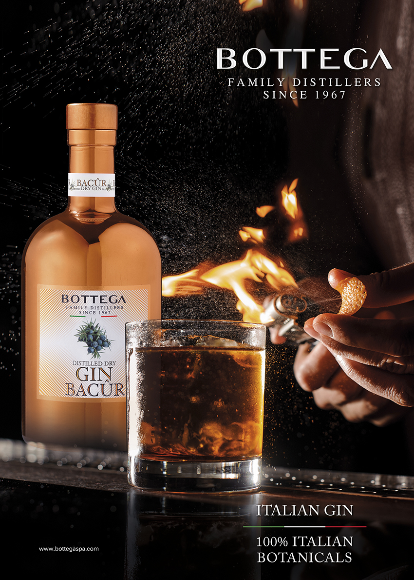 Bottega Bacûr gin italiano bottiglia premium