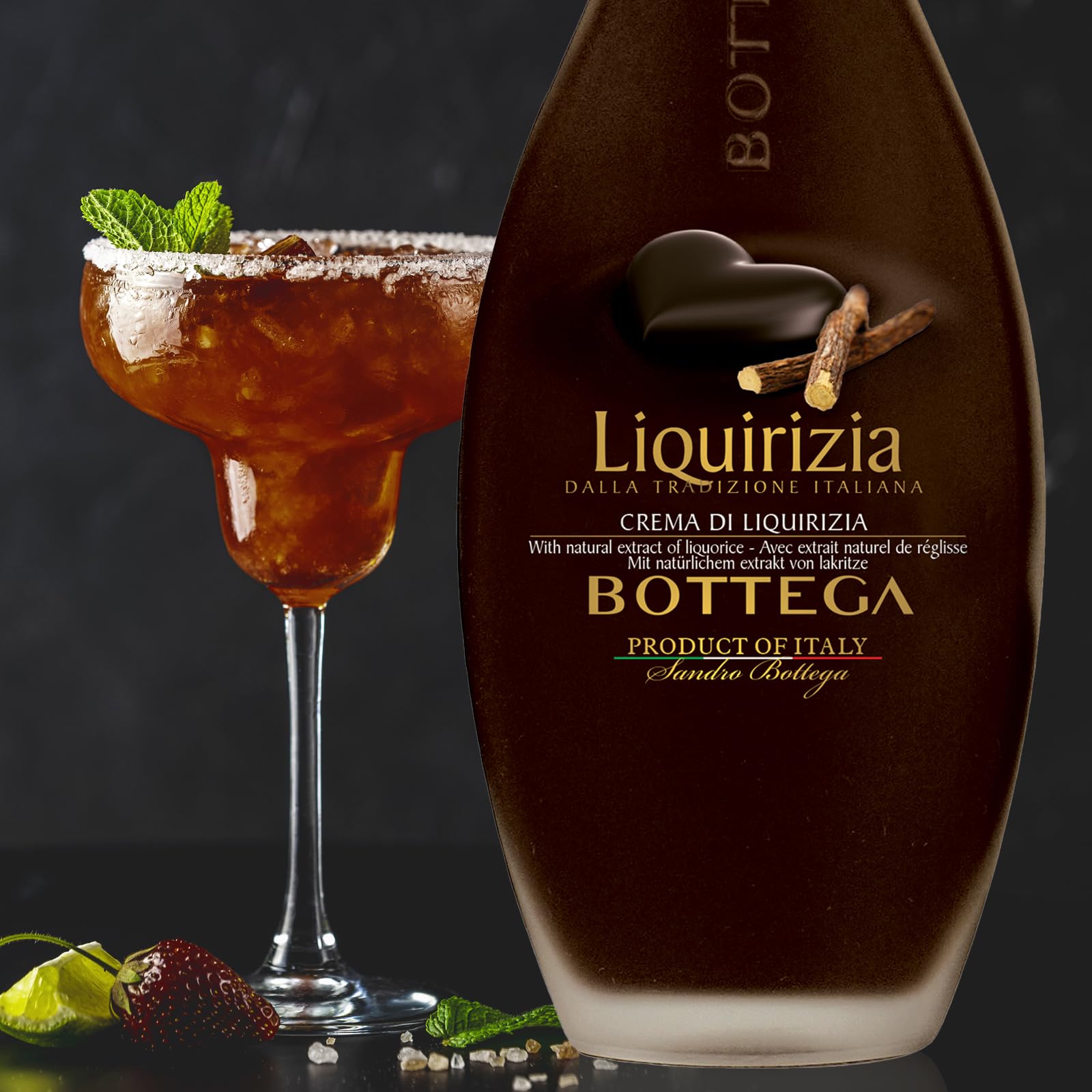 Bottega Crema Liquirizia Liquore Nero 500ml con Grappa