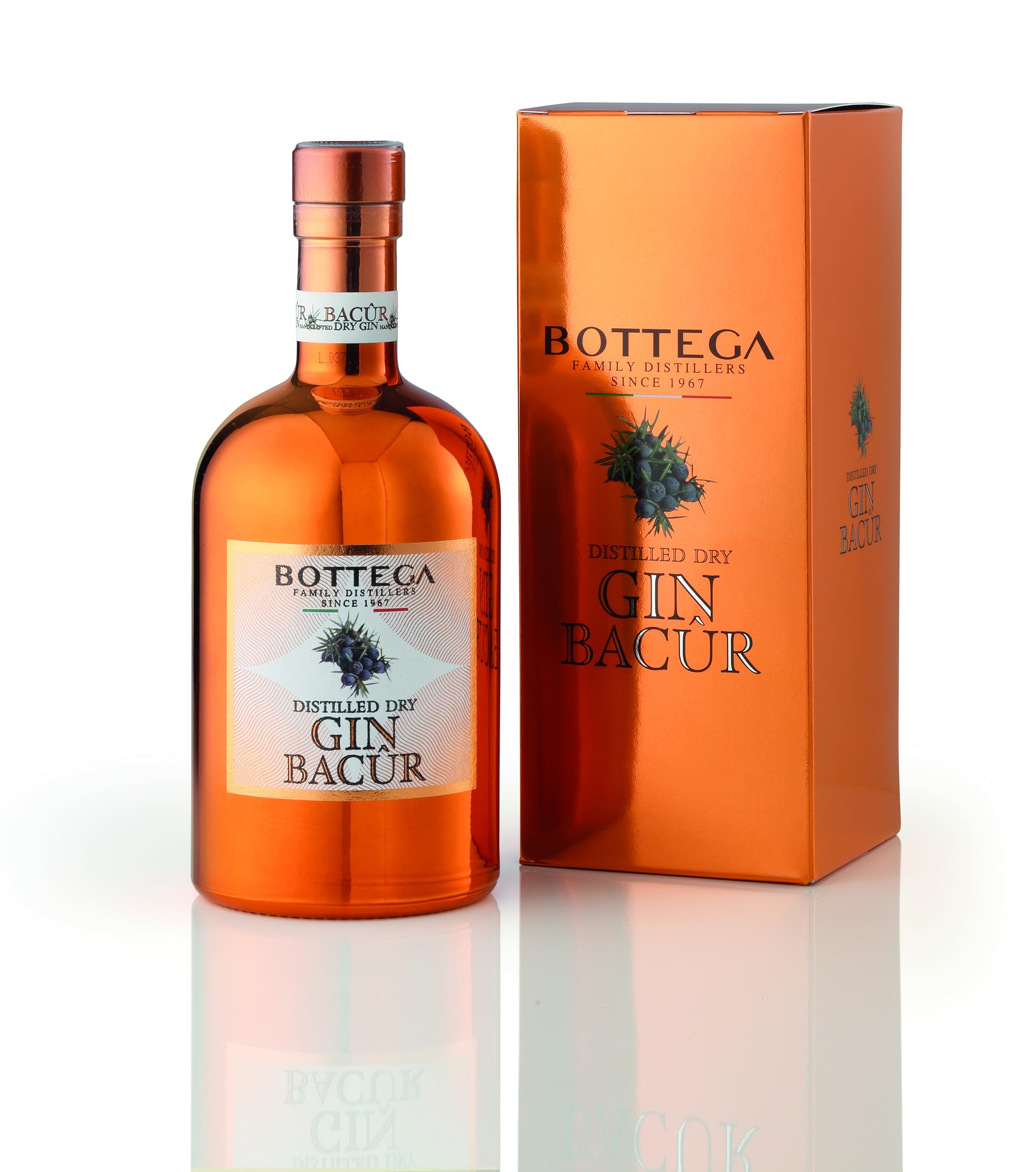 Bottega Bacûr Dry Gin gift set gin 500ml con 2 bicchieri