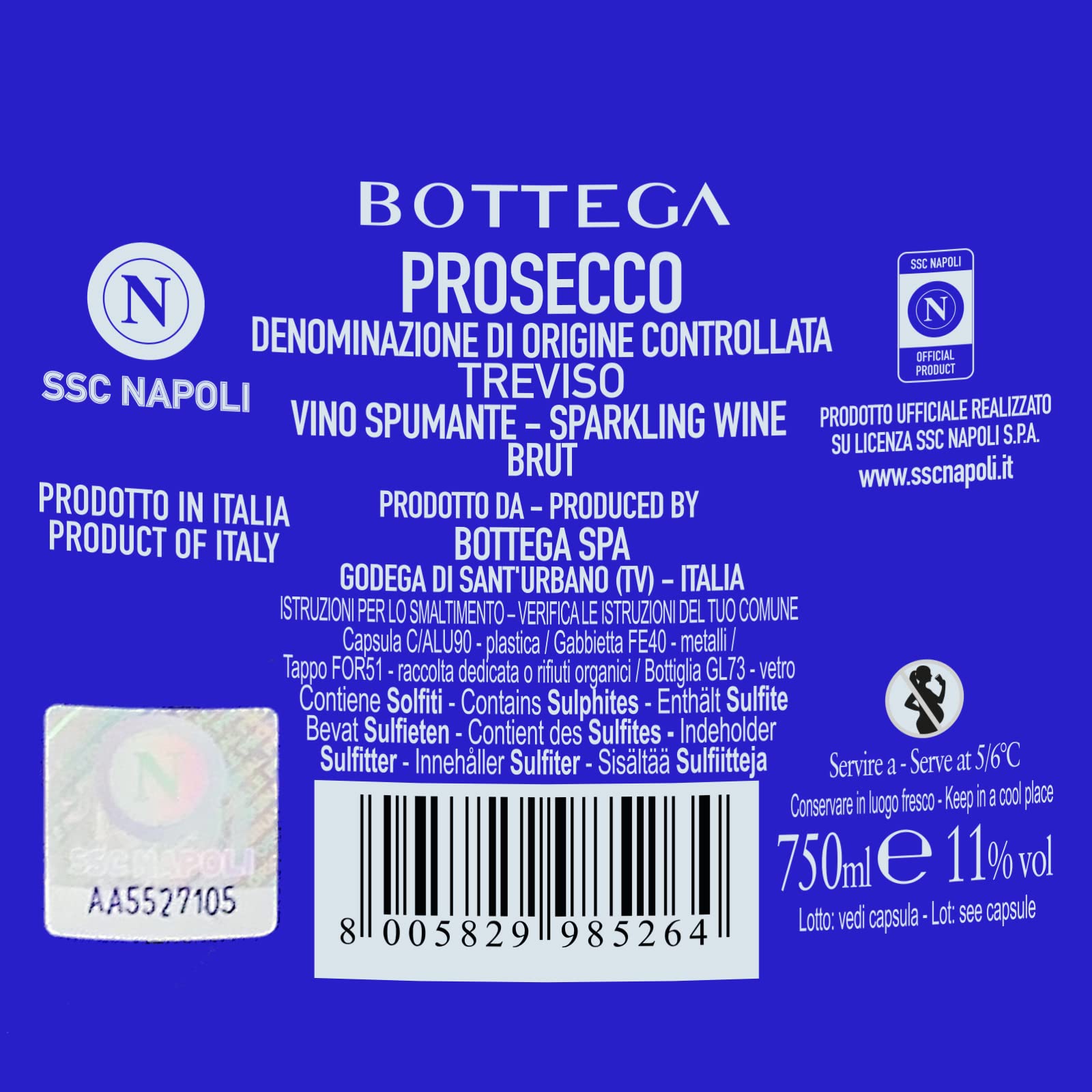 Bottega Prosecco DOC Napoli spumante 3x750 ml astuccio