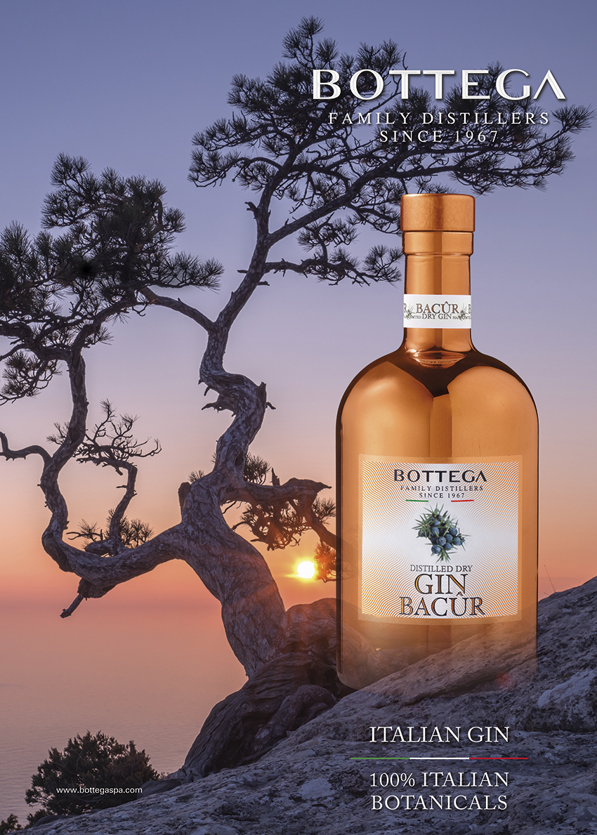 Bottega Bacûr gin italiano bottiglia premium