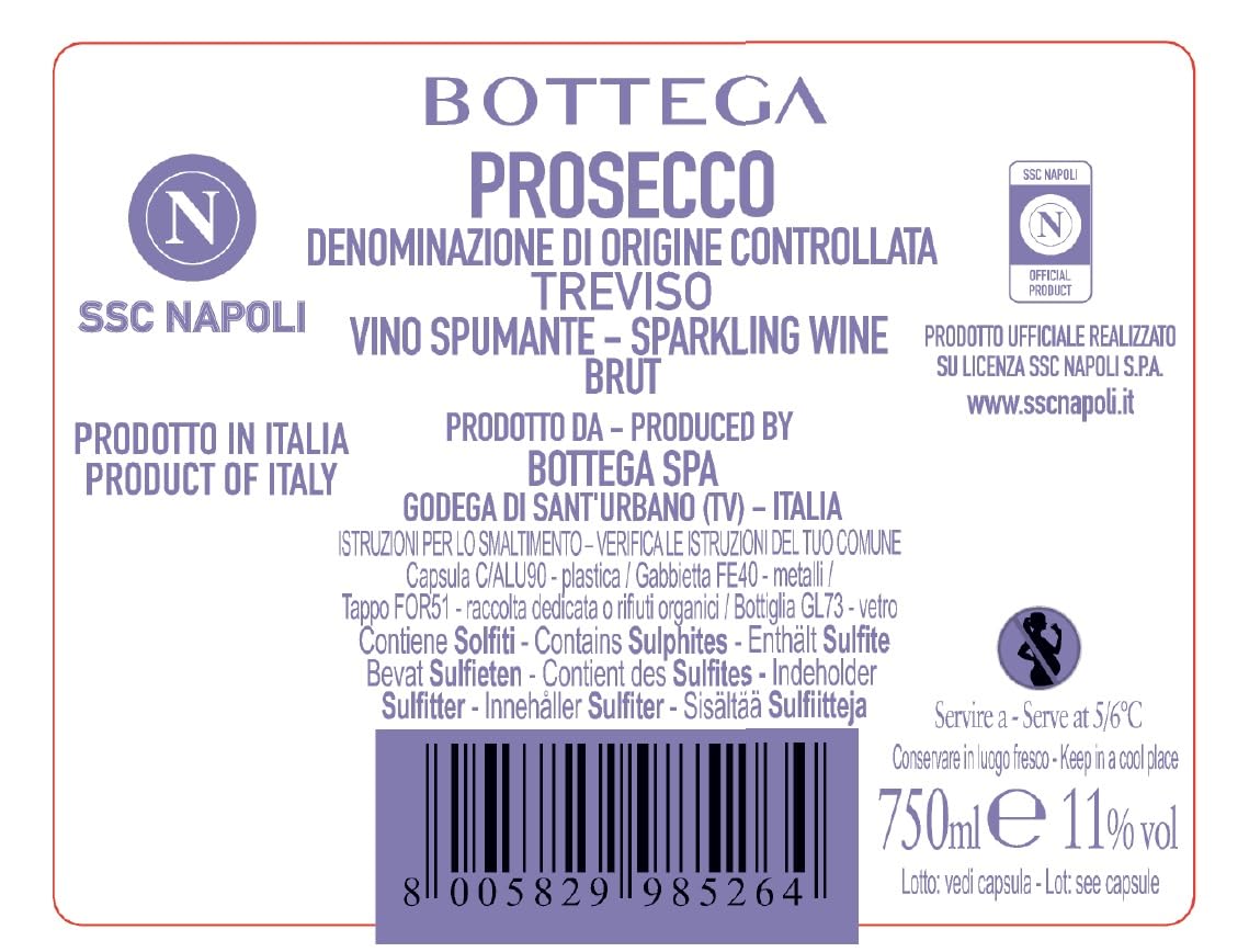 Bottega Prosecco DOC Napoli spumante 3x750 ml astuccio