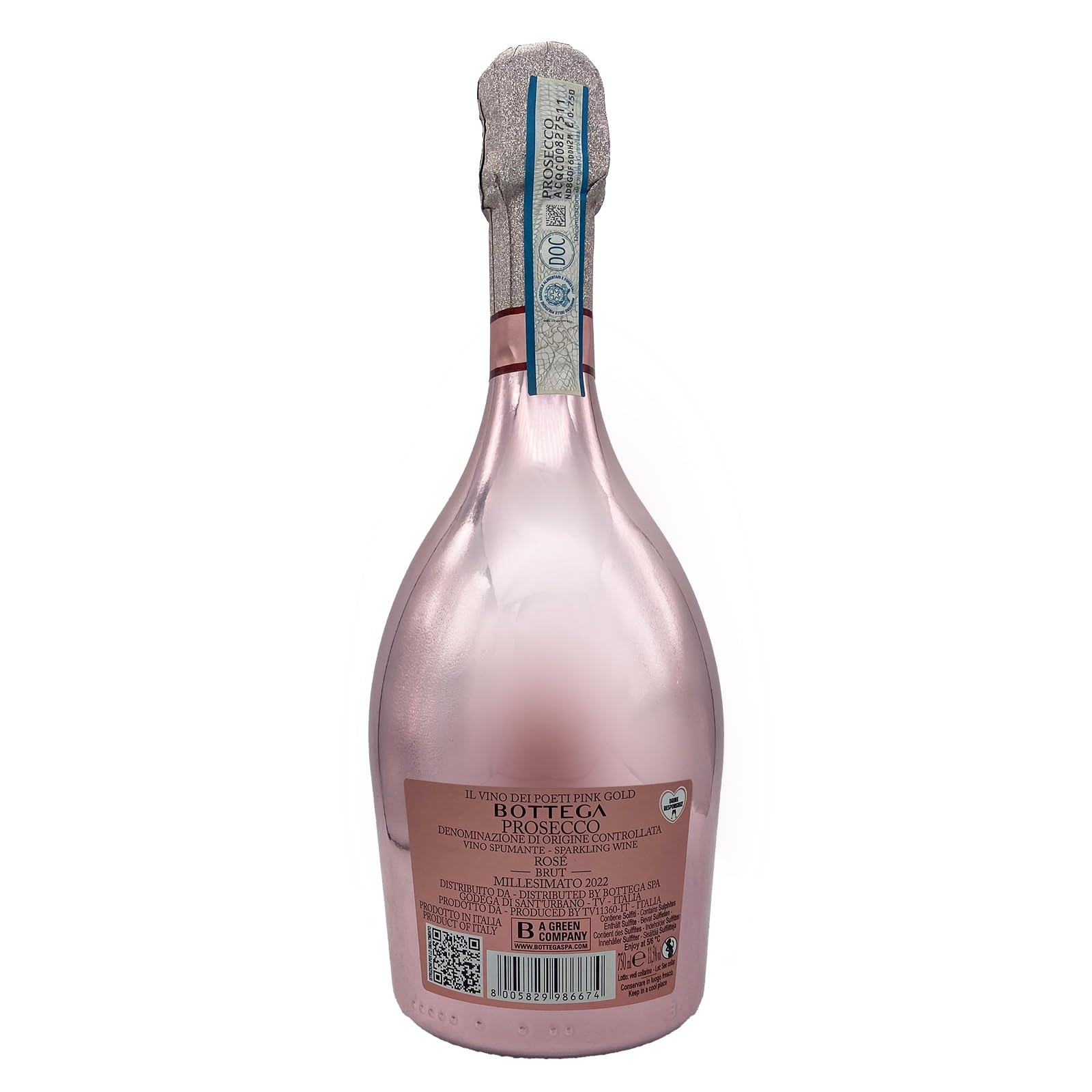 Bottega Pink Gold Prosecco DOC Rosé 750ml Astuccio