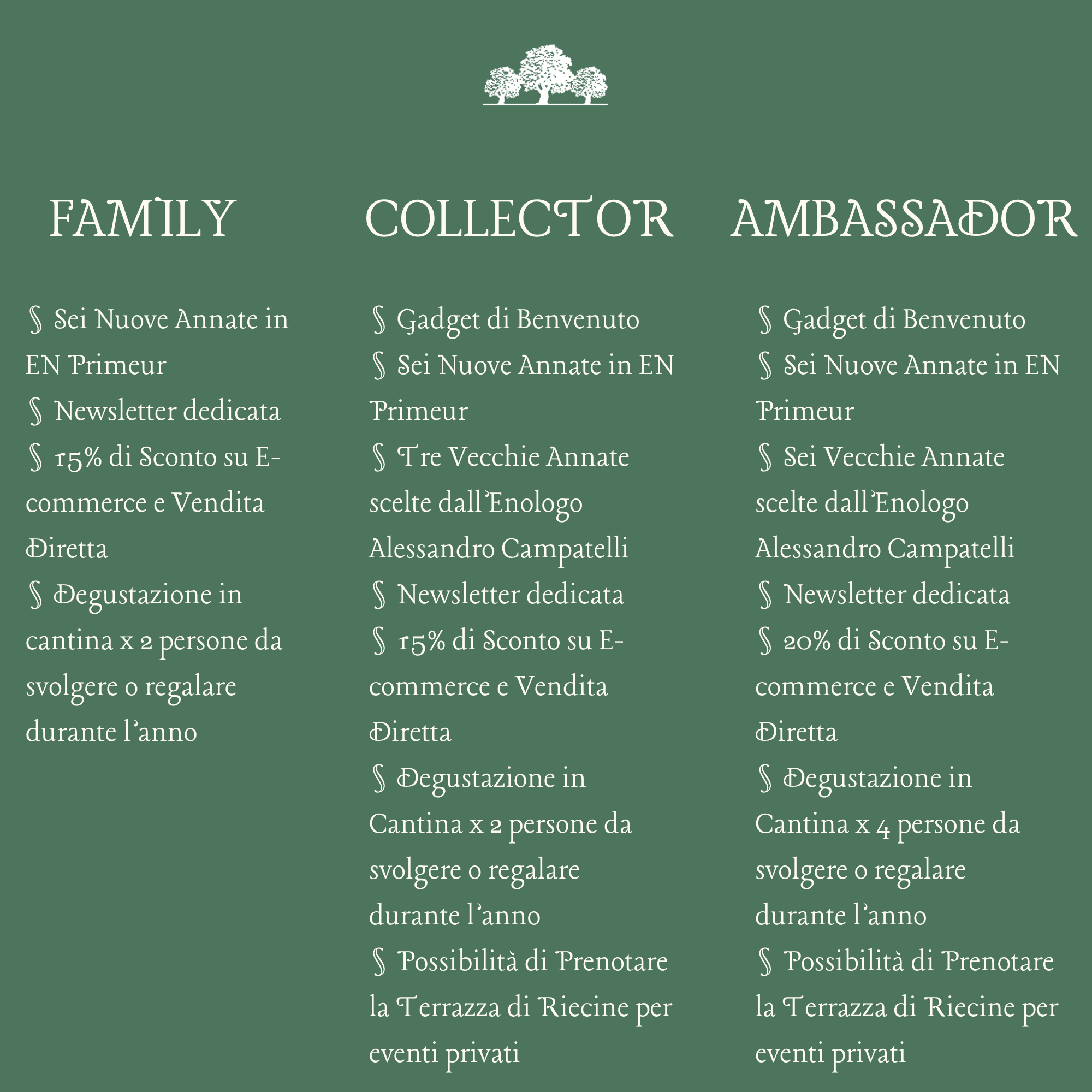 Riecine Wine Club Ambassador degustazione cantina 4 persone