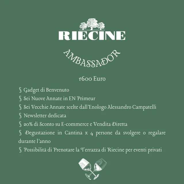 Riecine Wine Club Ambassador degustazione cantina 4 persone